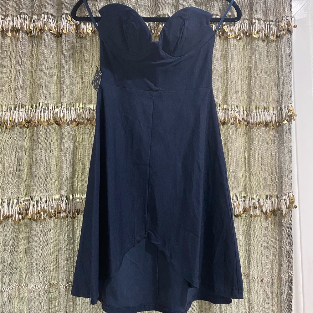Nasty gal strapless navy dress XS xsmall